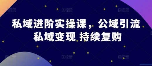 私域进阶实操课，公域引流 私域变现 持续复购私域进阶实操课，公域引流 私域变现 持续复购共研网创-网赚项目-副业赚钱-互联网创业-资源整合-共研赋能共研网创社