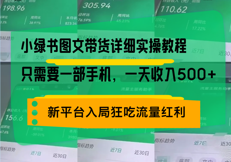 小绿书图文带货详细实操教程，只需要一部手机，一天收入500+，轻松变现小绿书图文带货详细实操教程，只需要一部手机，一天收入500+，轻松变现共研网创-网赚项目-副业赚钱-互联网创业-资源整合-共研赋能共研网创社